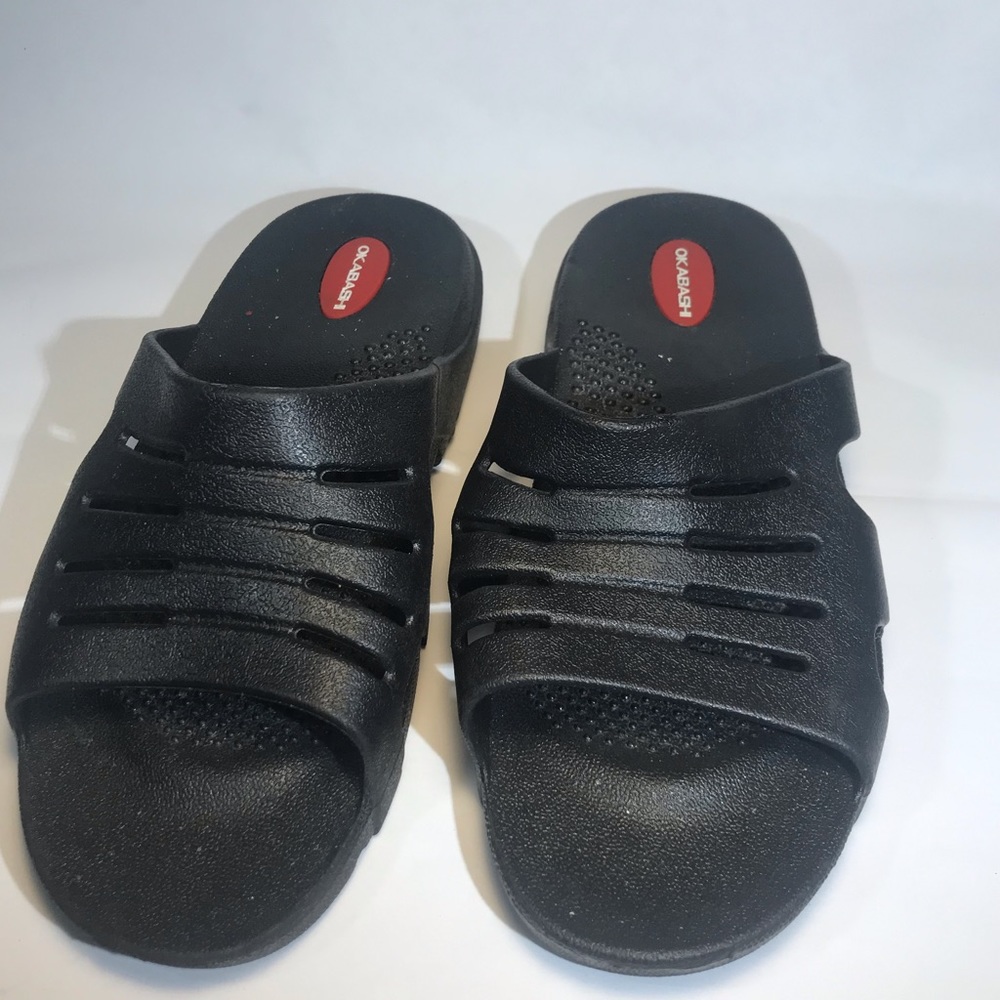 Okabashi Men’s Black Slides Sandals (E)